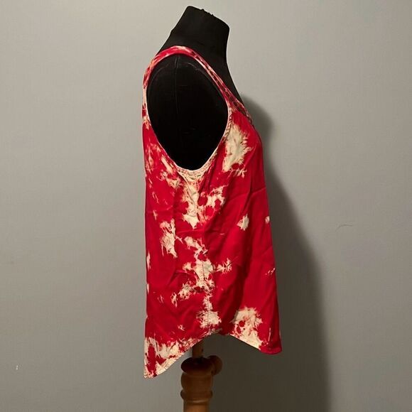 Forever 21 Women's Red Tie Dye Metallic Studs Back Cut-out Tank Top - Picture 6 of 8